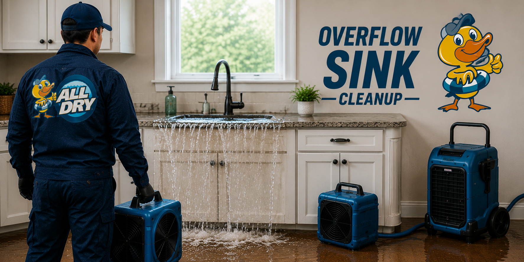 Overflow Sink Cleanup — All Dry Services Atlanta